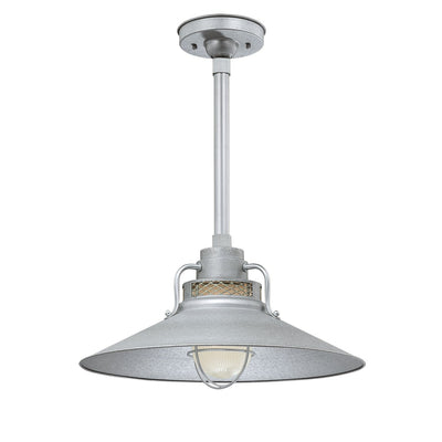Millennium Lighting 18" RLM/ Stem Hung Railroad Shade - Galvanized (Shown with canopy kit and 12" stem)