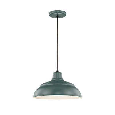 Millennium Lighting 17" RLM Warehouse Cord Hung Pendant (Available in Bronze, Galvanized, Black, Red, Green and White Finishes)