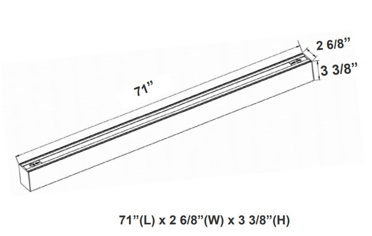 6 Foot SCX Series LED Linear Fixture, 60W, 120-277V, CCT Selectable