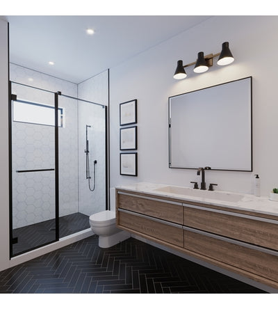 Towner 3 Light 26" Black Wall Bath Fixture Wall Light