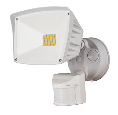 1 Head LED Security Light w/ PIR Sensor, 28 watt, 120V, Bronze or White Finish, 3000K or 5000K CCT