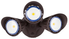 3 Head LED Dimmable Security Light, 30 watt, Bronze or White Finish, 3000K or 5000K CCT