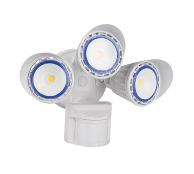 3-Head LED Security Light w/ PIR Sensor, White