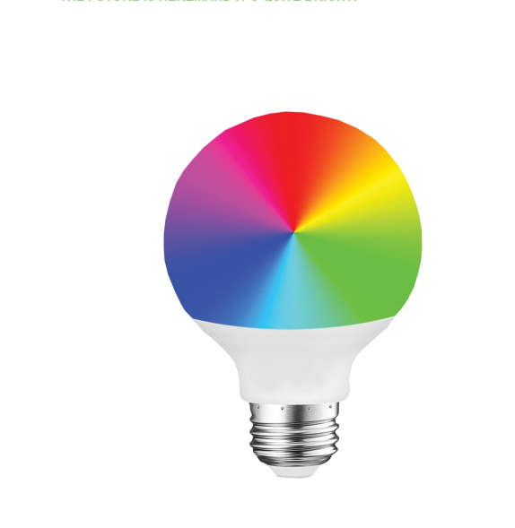 Smart App Compatible RGBW G25 Lamp, 450 Lumens, 5W, 120 Volts