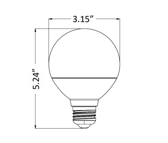 Smart App Compatible RGBW G25 Lamp, 450 Lumens, 5W, 120 Volts