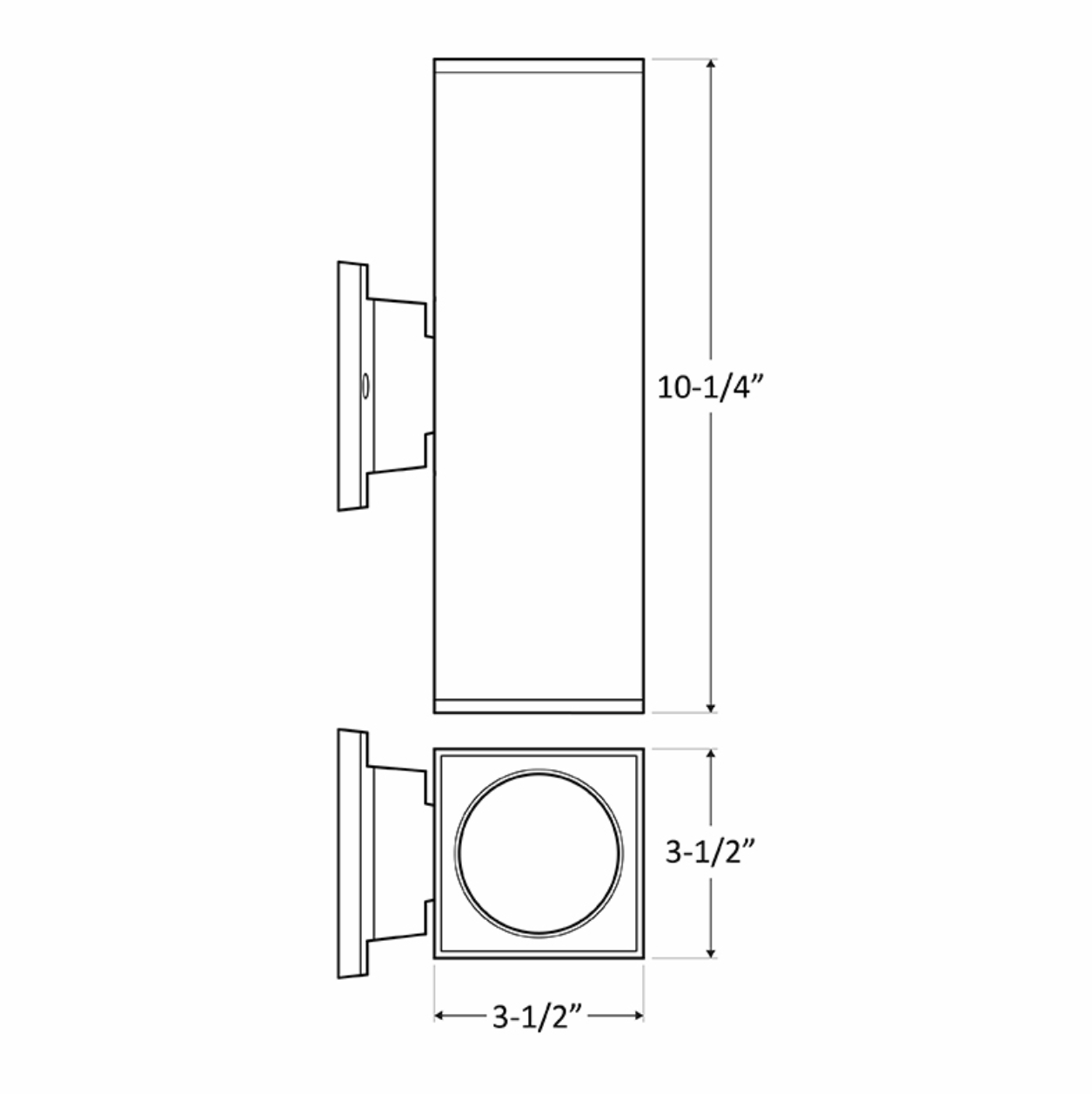 LED MCT Square Wall Mount Up/Down 4" Cylinder Lights, 1920 Lumens, 24 watt, 120 Volts, Selectable CCT, Available in Black, Bronze, Brushed Nickel, or White