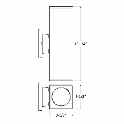 LED MCT Square Wall Mount Up/Down 4" Cylinder Lights, 1920 Lumens, 24 watt, 120 Volts, Selectable CCT, Available in Black, Bronze, Brushed Nickel, or White