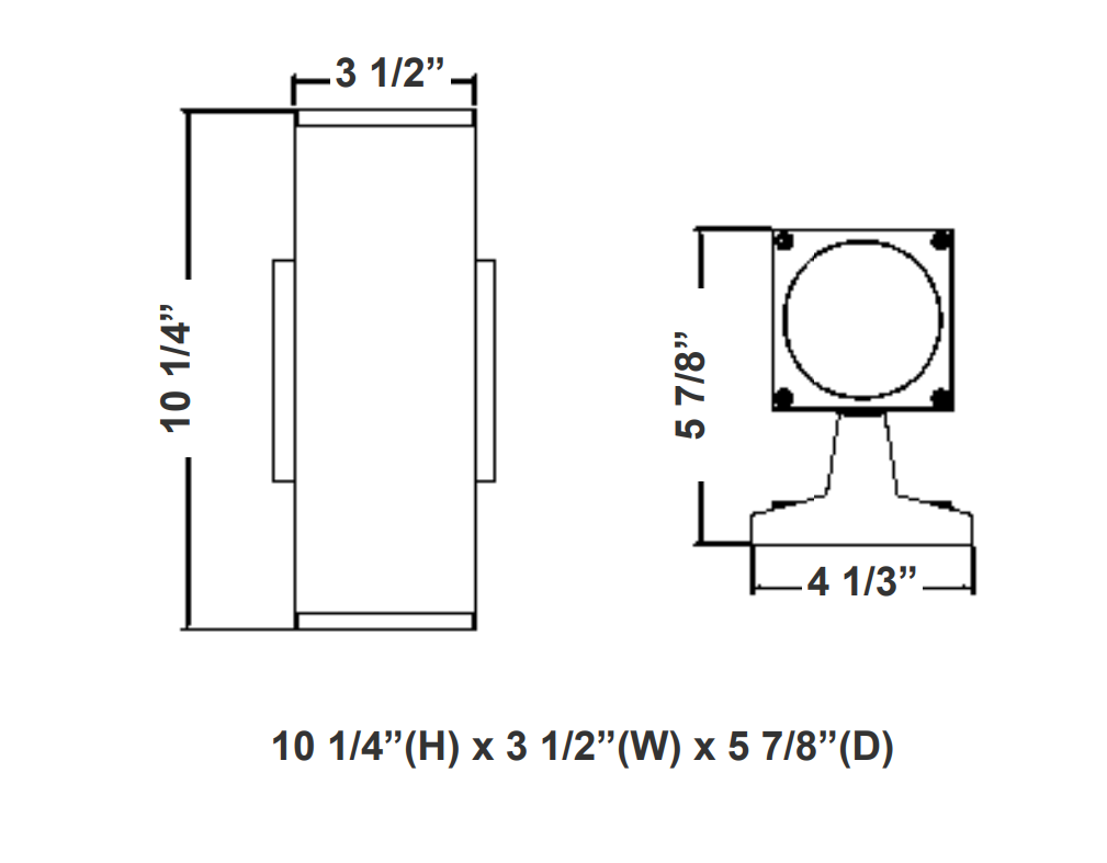 LED MCT Square Wall Mount 4" Cylinder Down Light, 960 Lumens, 12 Watt, 120 Volts, Selectable CCT, Available in Black, Bronze, Brushed Nickel, or White