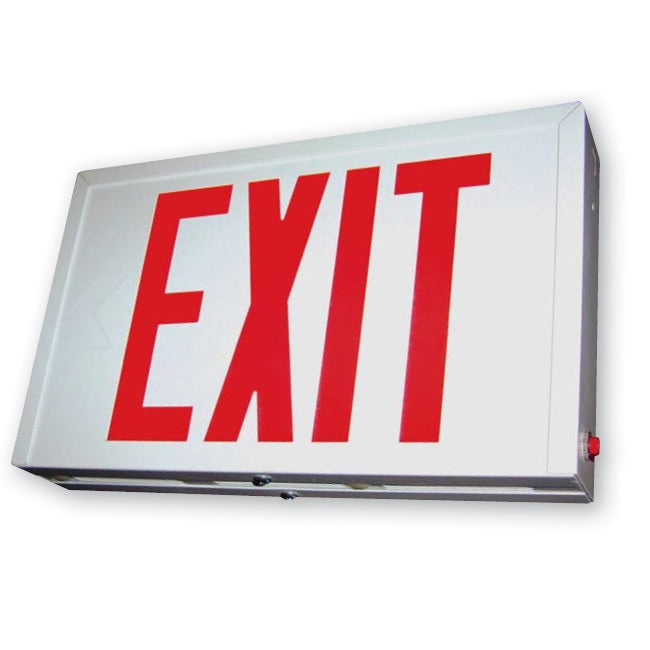 LED Steel Exit Sign, Single/Double Face | Warehouse-Lighting.com