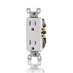 Tamper Resistant Duplex Receptacle, 15 Amp, 125V (White, Gray, Black, Ivory, Brown)