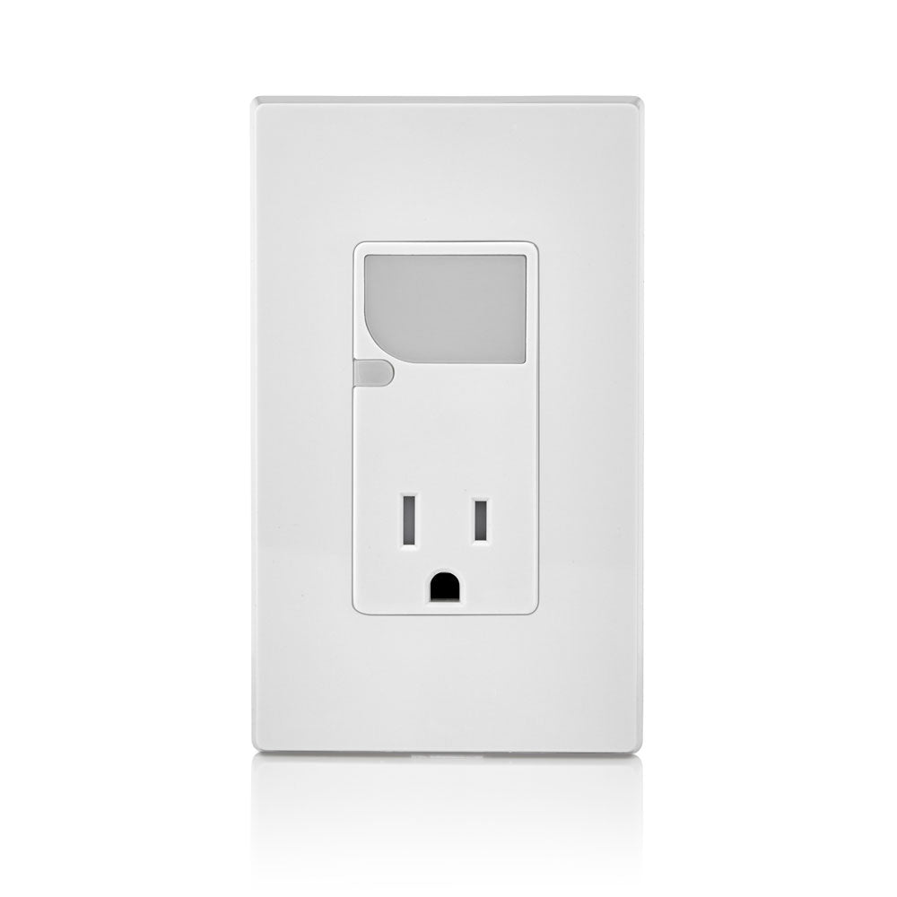 Combination Decora Tamper-Resistant Receptacle with LED Guide Light, 15A-125VAC, Color- White