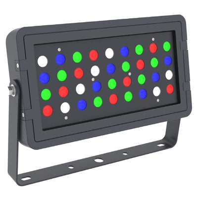 Smart App Compatible RGBW Square Flood Light, 3300 Lumens, 96 Watts, 120-277V