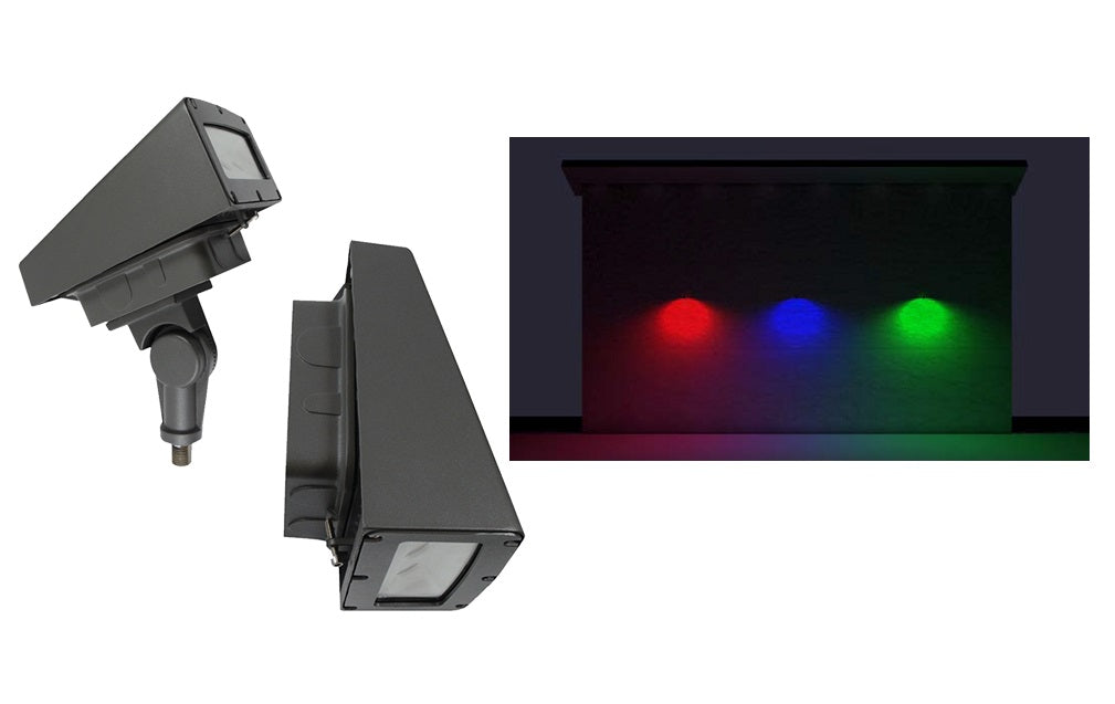 LED Static Color Area, Flood and Wall Light, 20 watt, Blue, Green, Red or Amber CCT