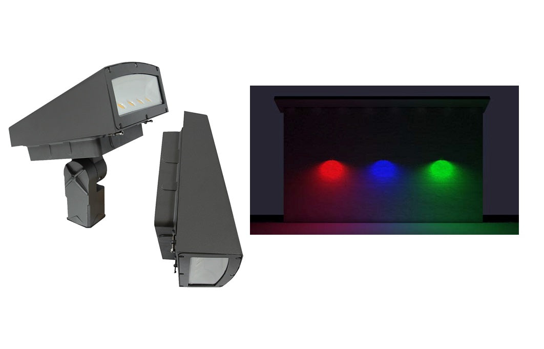 LED Static Color Area, Flood and Wall Light, 60 watt, Blue, Green, Red or Amber CCT