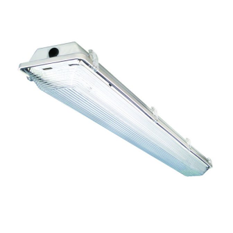 8 Foot Vapor Tight Strip Fixture; 2 or 4 Lamp Positions; LED Ready