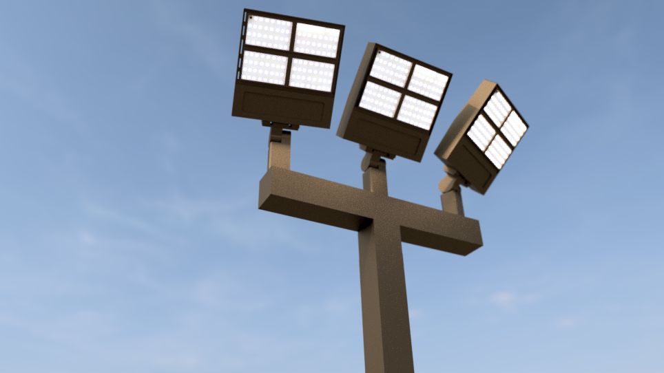 Picture Just To Show Pole Setup with Fixture (Fixture Pictured is Not Actual Fixture)