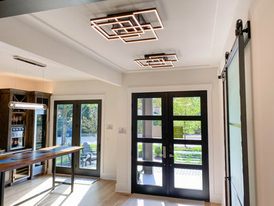 Traverse LED Flush Mount, 12,290 Lumens, 147W, 120V, 3000K CCT, Champagne or Black Finish