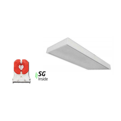 1 x 4 Foot Troffer Light Surface Mounted 4500 Lumen 2 18W LED 4000K Lamps Included