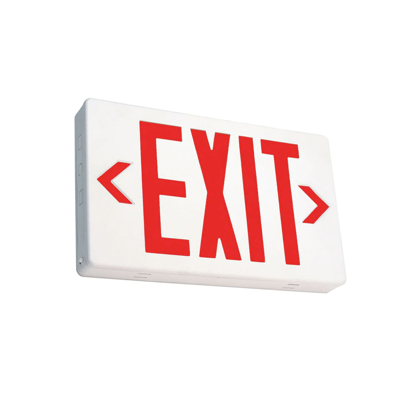 LED Exit Sign, Red or Green Lettering, Single/Double Face, Battery