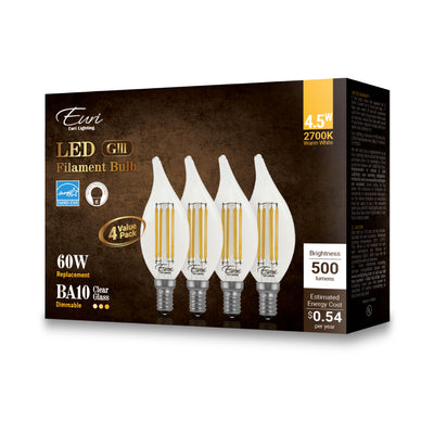 25PK LED Filaments 4.5W Watt Light Bulb 120V 60W Comparable