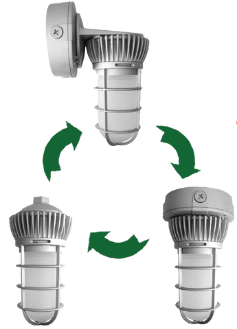 LED Universal Mount Vapor Tight Lights, 12W, 900 Lumens, 3000K or 5000K
