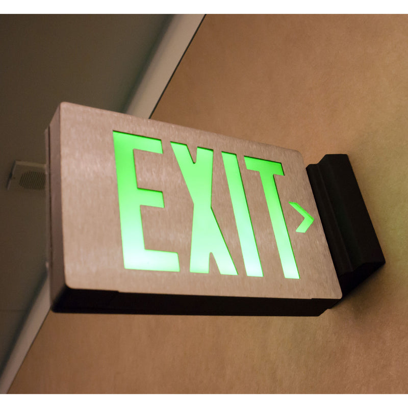 Cast Exit Sign LED Thin Die-Cast Exit Sign with Backup Battery | Warehouse-Lighting.com