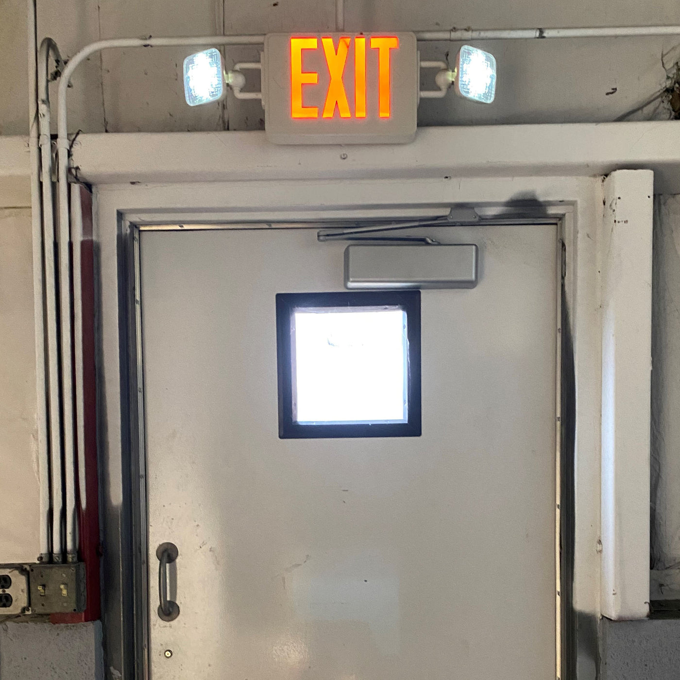 LED Exit/Emergency Combo, Universal Single/Double Face, Red or Green