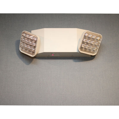 LED Thermoplastic Emergency Lights with Two Adjustable Heads, White or Black Finish