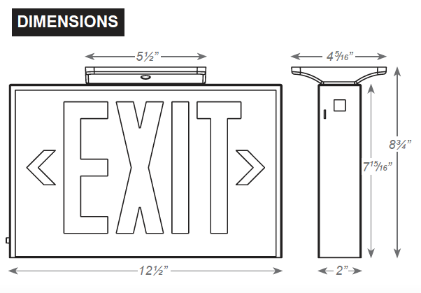 LED Steel Exit Sign, Single/Double Face