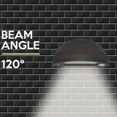 Premium Quarter Sphere Wall Pack, Wattage Tunable, 4000K or 5000K, Dark Bronze Housing, 0-10V Dimmable, 120-277V