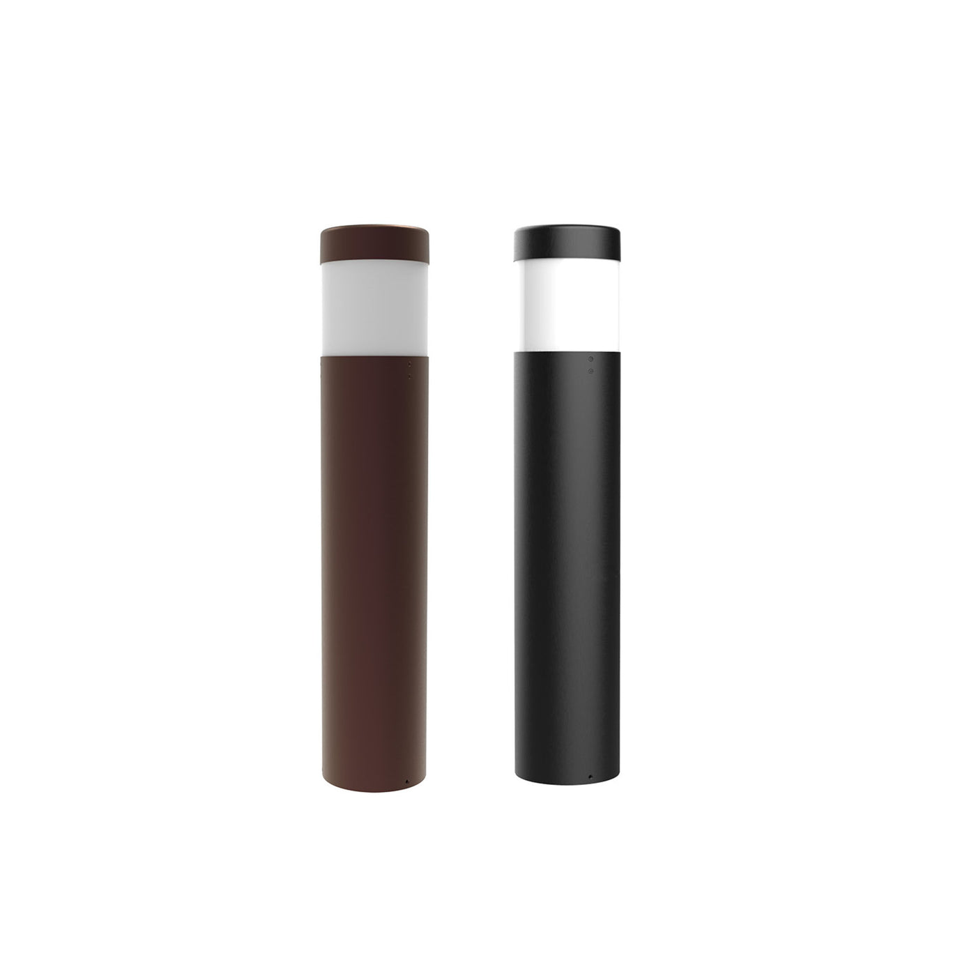 8" Flat Frosted Bollard, 120-277V, 4000K or 5000K, Wattage Selectable, Black or Bronze