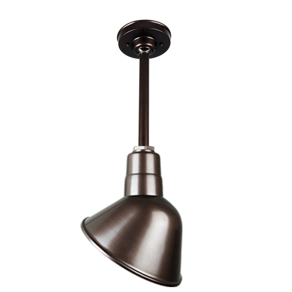 Quick Ship 10" Angled Shade Hi-Lite Stem Hung Pendant Collection, H-QSN18110 Series Oil Rubbed Bronze Finish