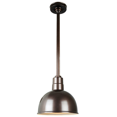 Quick Ship Hi-Lite 12" Deep Bowl Collection Stem Hung Pendant, H-QSN16112 Series (Black, White, Galvanized Finishes)