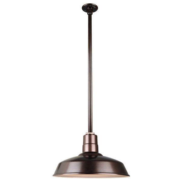 Quick Ship Hi-Lite 14" Warehouse Collection Stem Mount Pendant, H-QSN15114 Series Oil Rubbed Bronze Finish