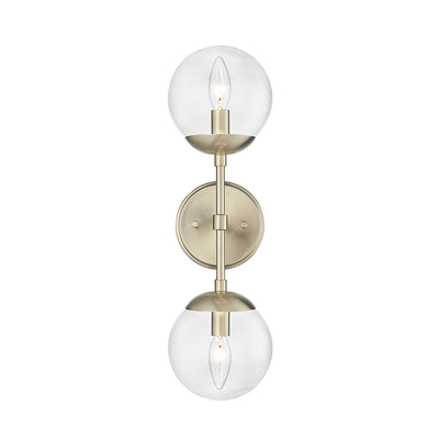 Millennium Lighting 2 Light Sconce, Matte Black or Modern Gold Finish, Avell Collection