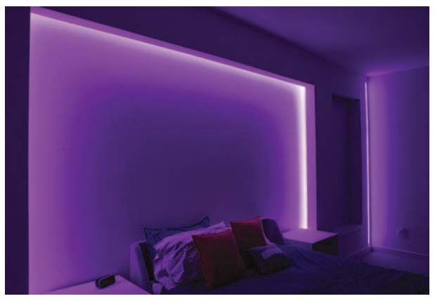 8 Foot LED Surface or Pendant Mount Linear Fixture, RBGW Color Changing, 54 or 108 Watt, White Finish