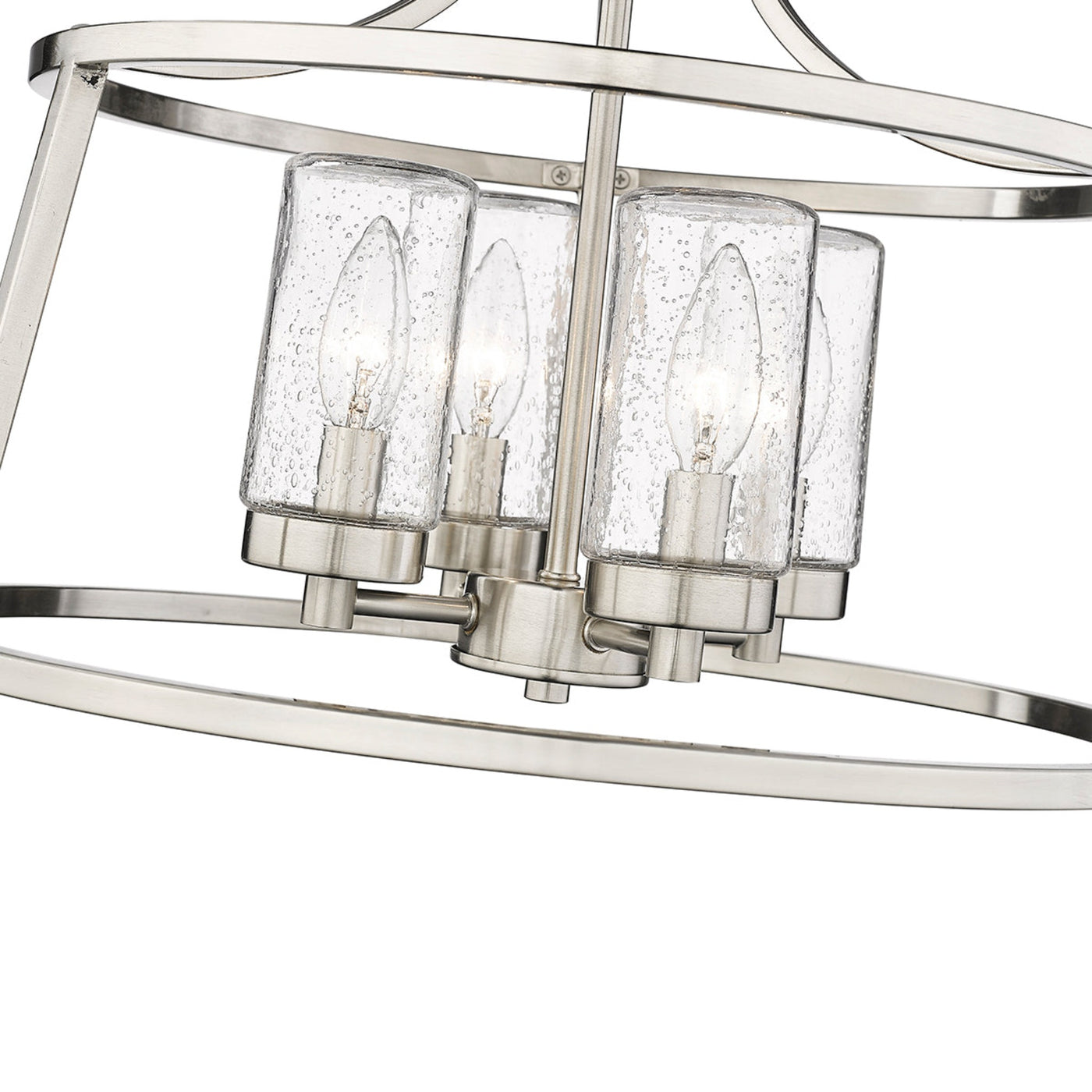 Millennium Lighting Four Light Semi Flush Mount Ceiling Light, Errol Collection, (Available in Brushed Nickel or Matte Black Finish)