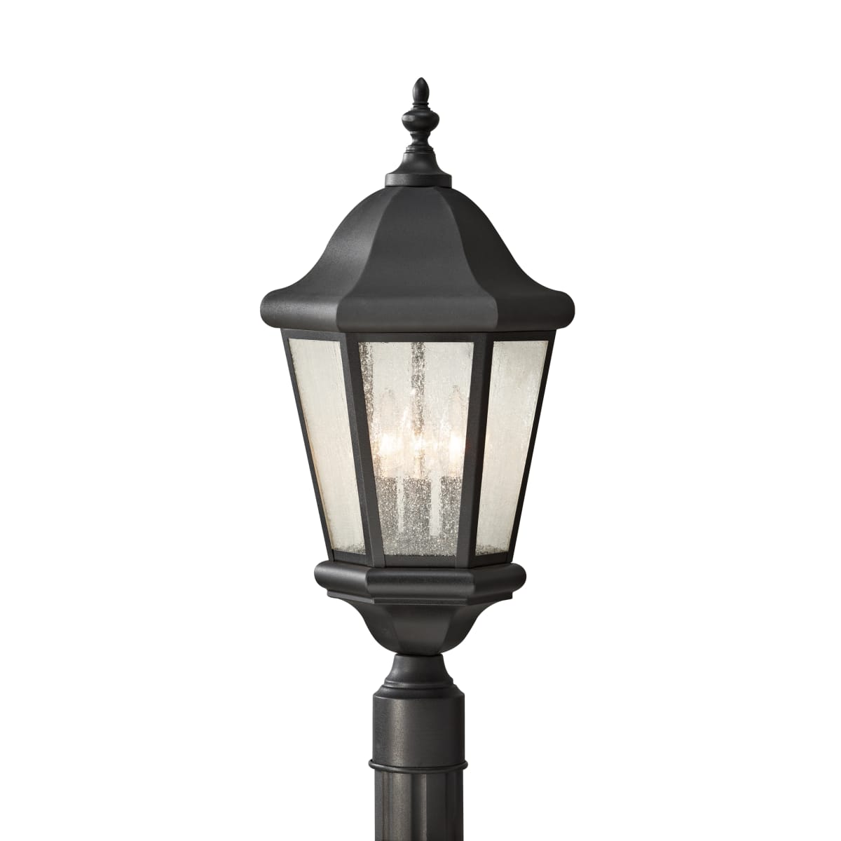 Martinsville Collection - Three Light Outdoor Post Lantern | Finish: Black - OL5907EN/BK