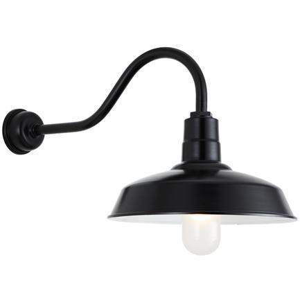 Quick Ship 17" Shade Hi-Lite Gooseneck, Curved Warehouse Collection, H-QSN15117 Series Oil Rubbed Bronze Finish