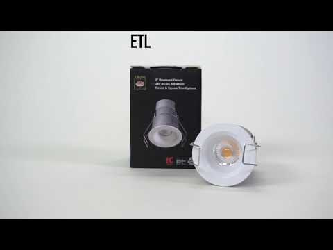 2" Mini Recessed LED, 6W, 3000K, Round or Square Trim, White or Black Finish