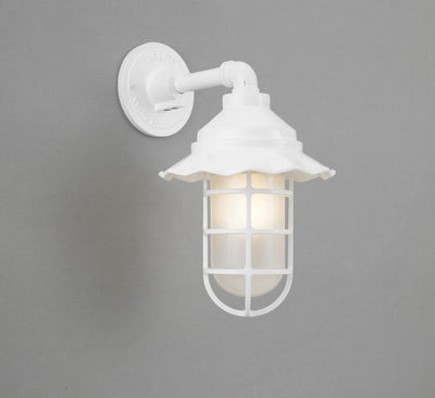 Hi-Lite Radial Vapor Jar Sconce - White/Standard (shown with 9.5" Shade and Frosted Glass)