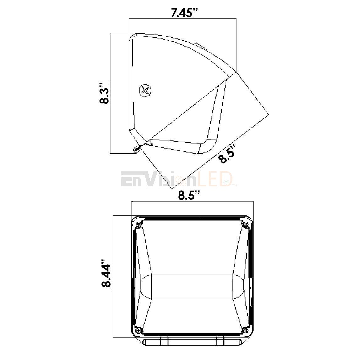 LED Small Wall Pack with Photocell, 29 watt, CCT Selectable