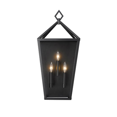 Millennium Lighting 3 Light Outdoor Wall Sconce, Arnold Collection, Powder Coat Black Finish
