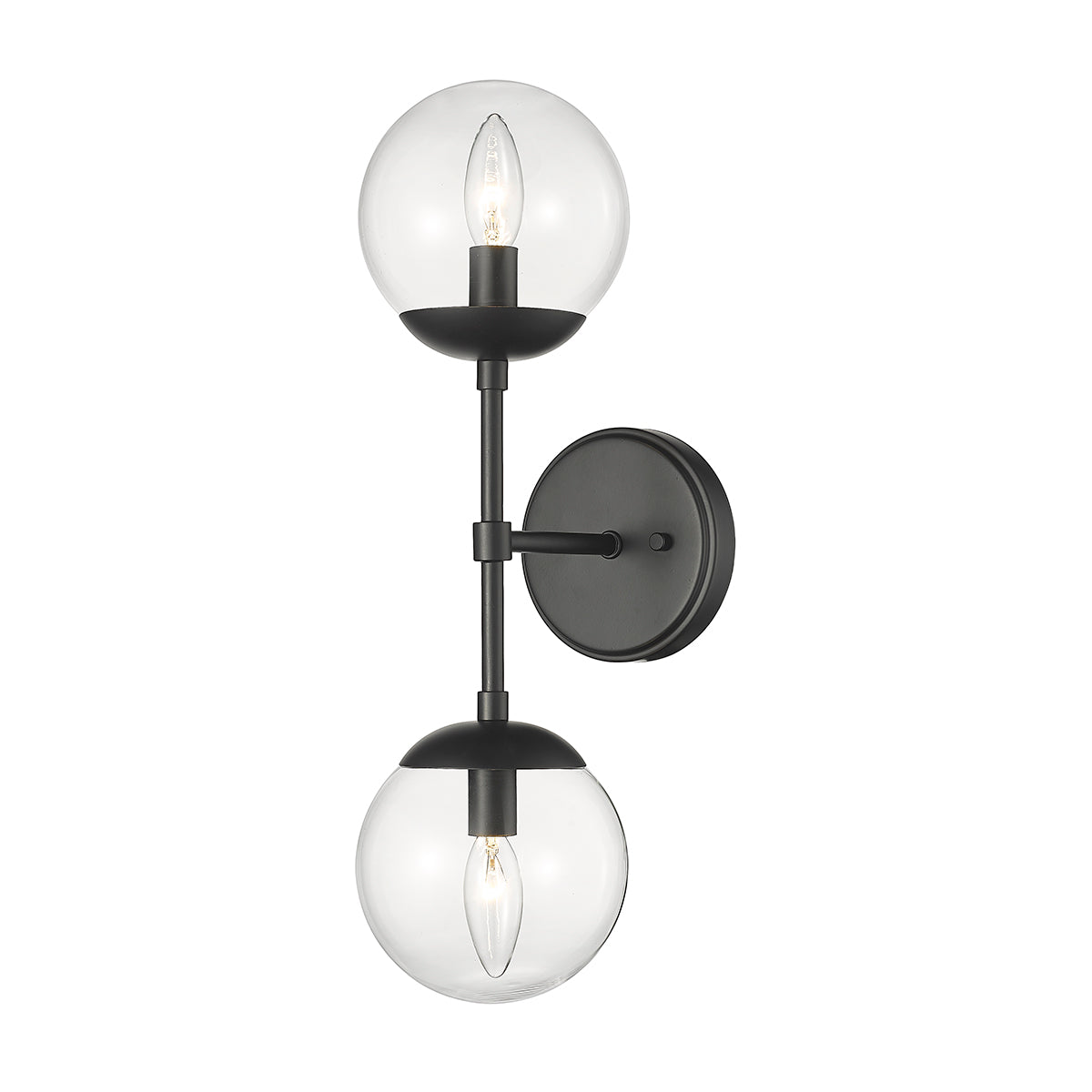 Millennium Lighting 2 Light Sconce, Matte Black or Modern Gold Finish, Avell Collection