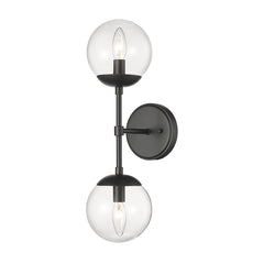 Millennium Lighting 2 Light Sconce, Matte Black or Modern Gold Finish, Avell Collection