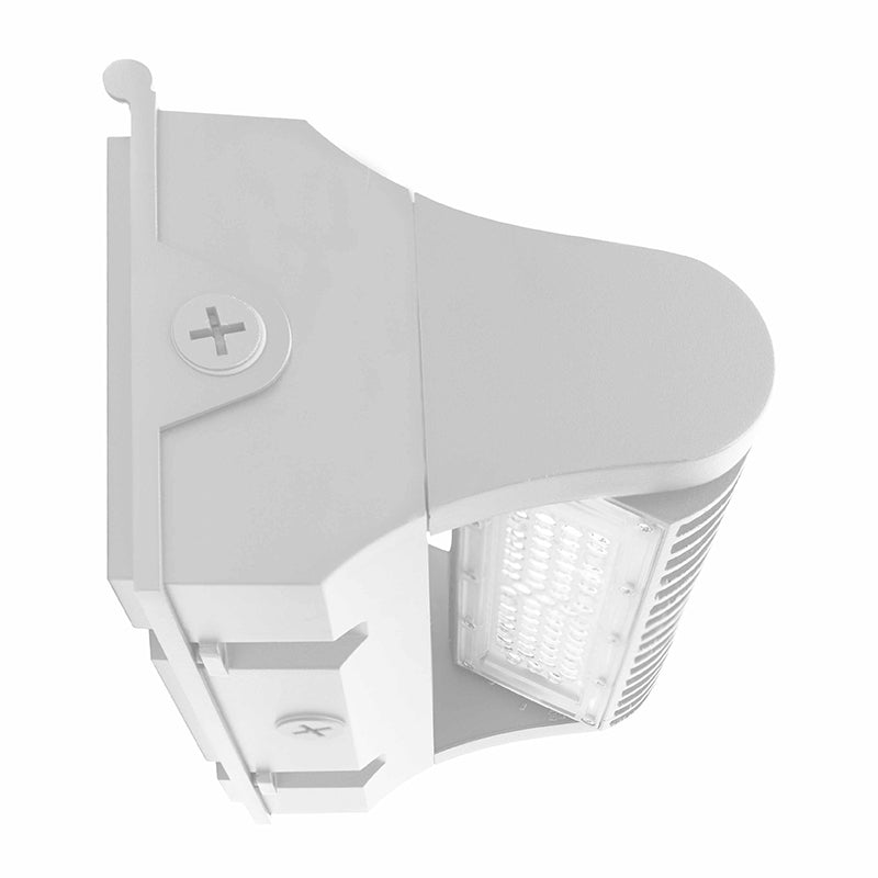 LED Adjustable Wall Pack, 25 Watt, 3250 Lumens, 120-277V CCT Selectable 3000K/4000K/5000K, White Finish