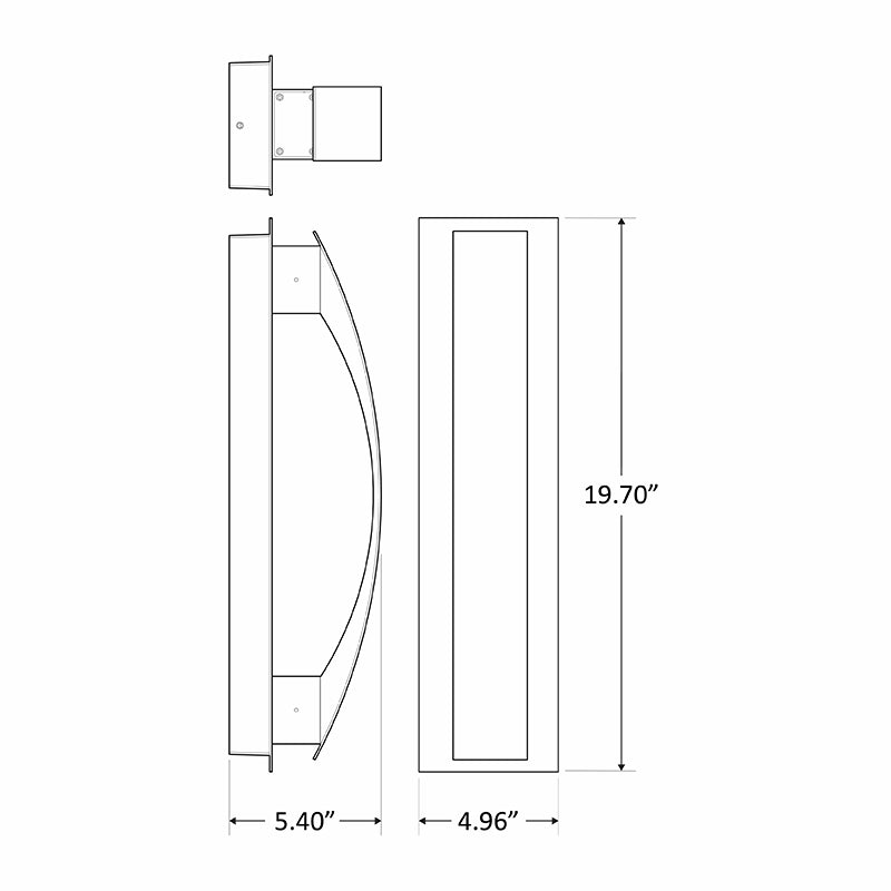 Crest Collection Lunette Trim Wall Sconce, 1800 Lumens, 100-277V, 20W, 3000K, 4000K, or 5000K, Dark Bronze or Silver