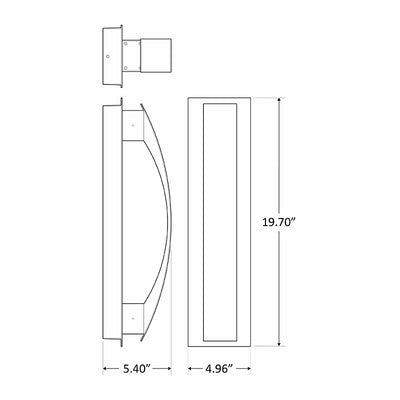 Crest Collection Lunette Trim Wall Sconce, 1800 Lumens, 100-277V, 20W, 3000K, 4000K, or 5000K, Dark Bronze or Silver