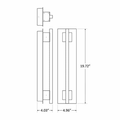 Small Crest Collection Grasp Trim Wall Sconce, 900 Lumens, 100-277V, 10W, 3000K, 4000K, or 5000K, Dark Bronze or Silver