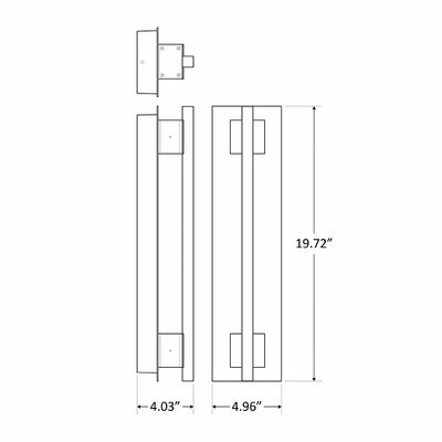 Small Crest Collection Grasp Trim Wall Sconce, 900 Lumens, 100-277V, 10W, 3000K, 4000K, or 5000K, Dark Bronze or Silver